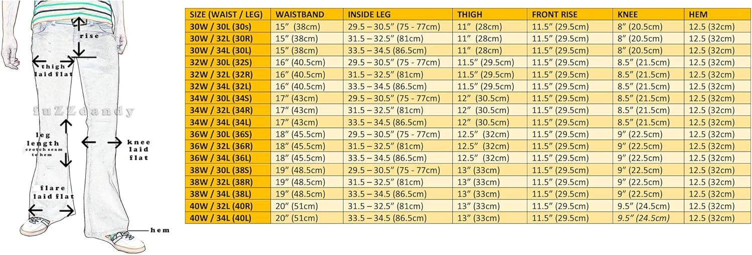 Mens Stonewash Blue Denim Bell Bottom Mod Retro Flares Jeans