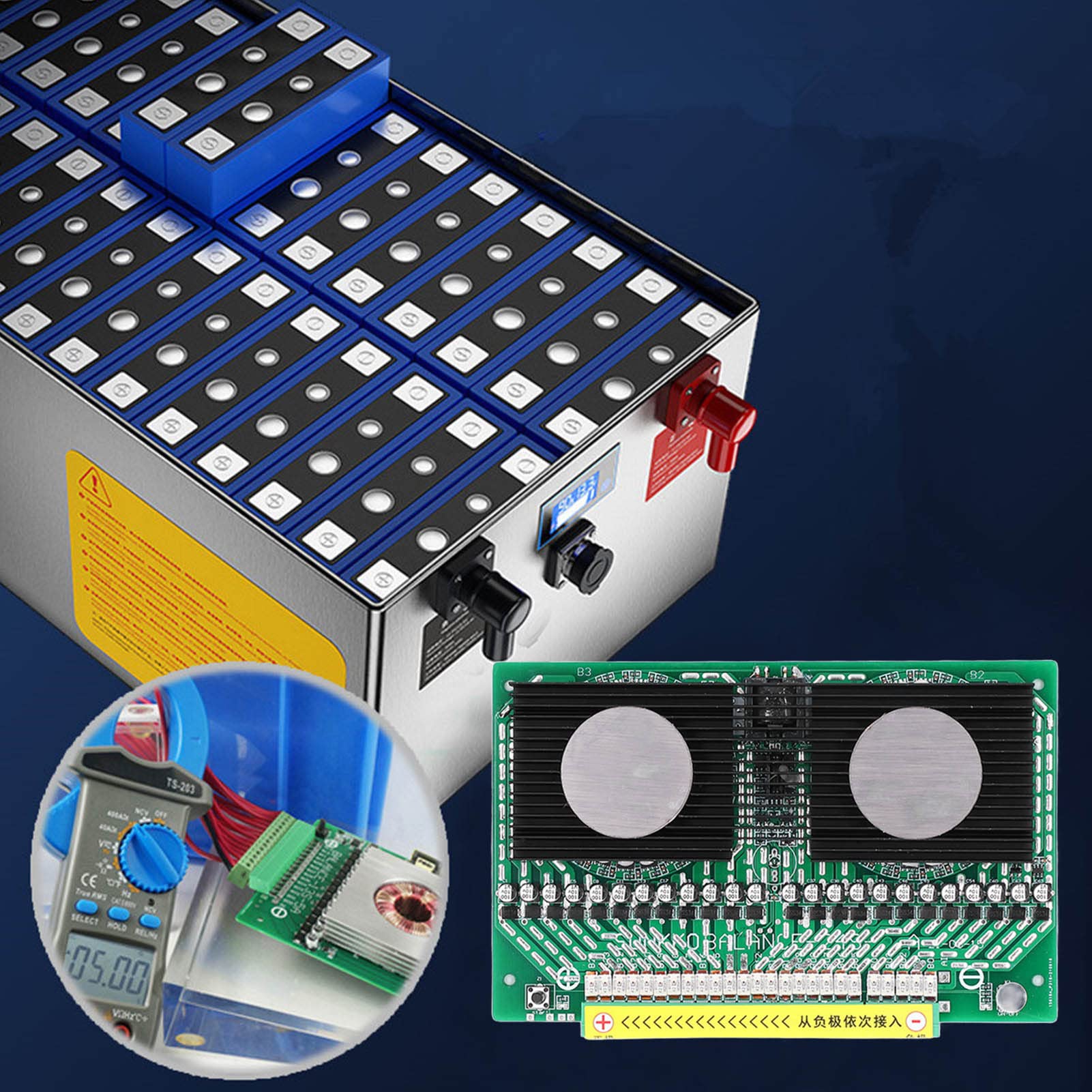 Yosoo Health Gear Bilanciatore Attivo Equalizzatore Attivo PCB da 4 a 24S 8A per Pacchi Batteria Al Litio con Controllo MCU Bilanciamento Manuale Automatico Spegnimento a Bassa Tensione per Utenti