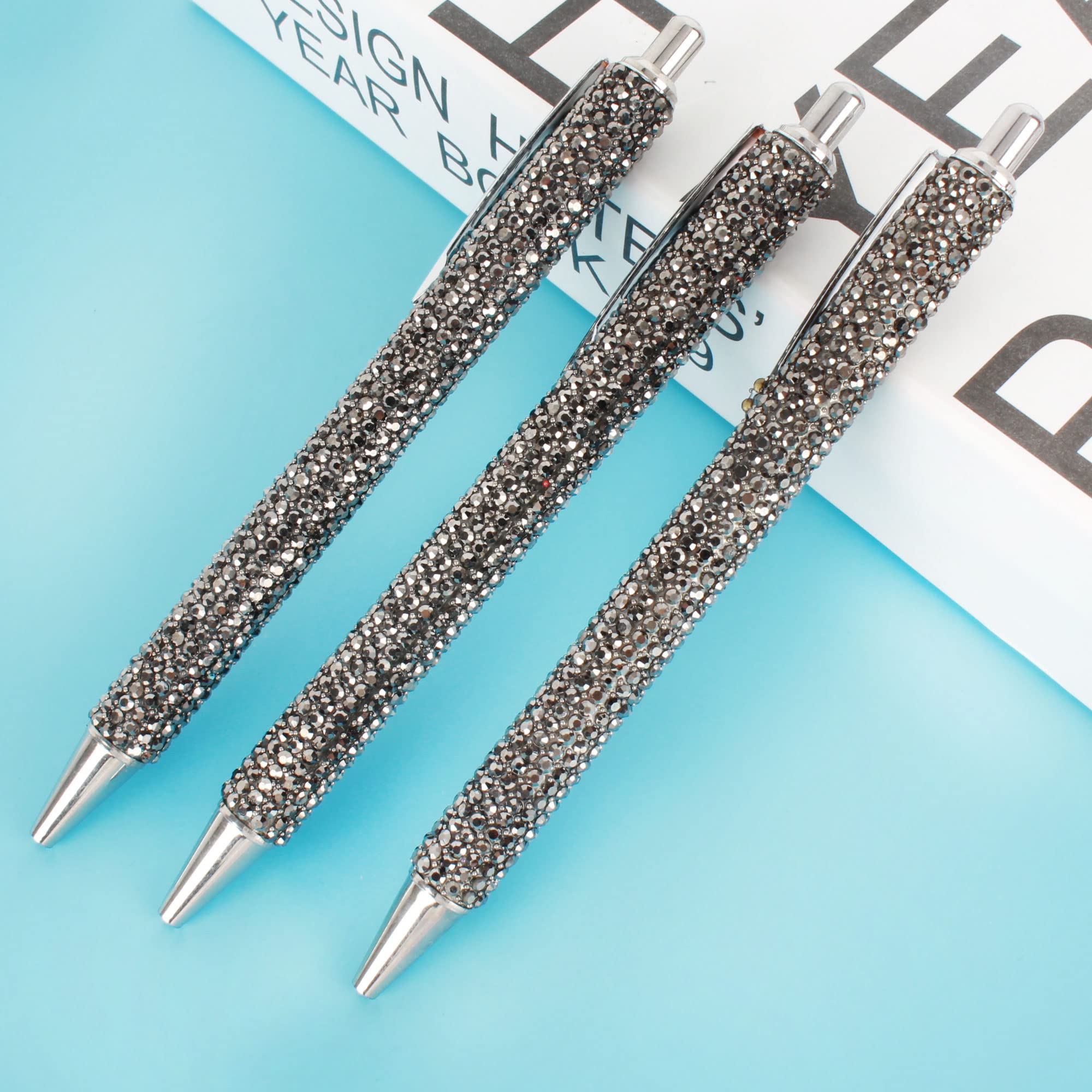 Set 7 Penne A Sfera Con Cristallo Swarovski (o Similari) + Ricariche – Regalo Lussuoso Per Donne, Insegnanti E Colleghe, Penna Bling Con Astuccio In Velluto