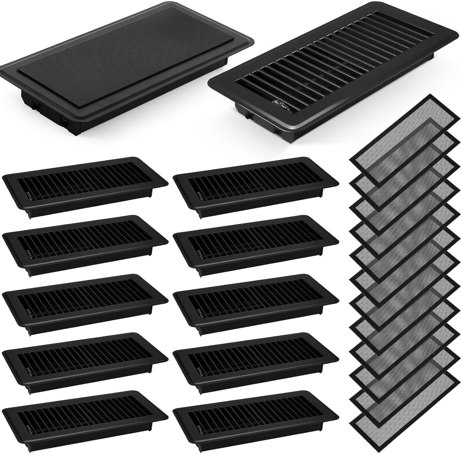 Kigley 24 Pcs 4" x 10" Floor Vents Register with Screen Cover