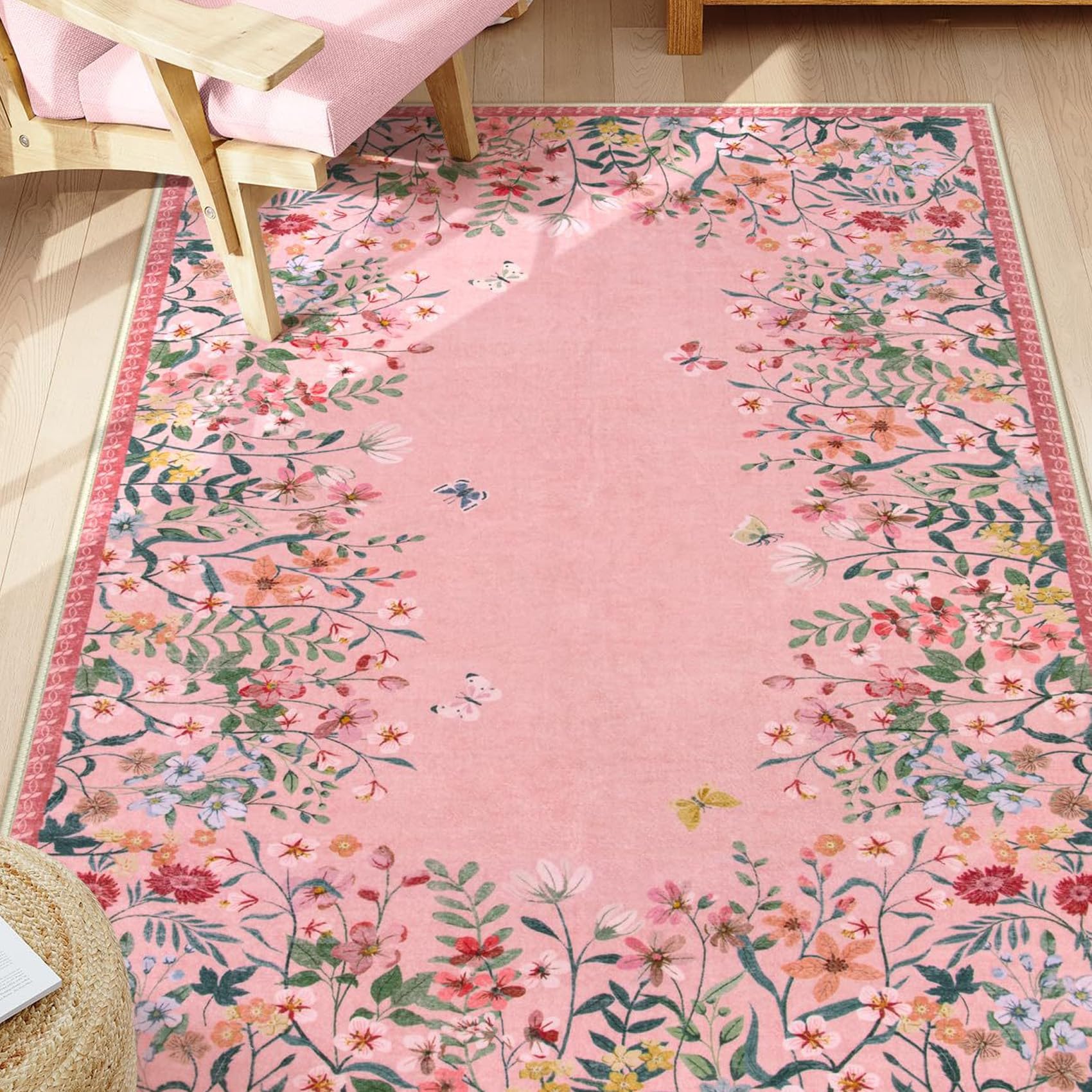 Tapis moderne à poils courts 200 x 290 cm facile à nettoyer au salon