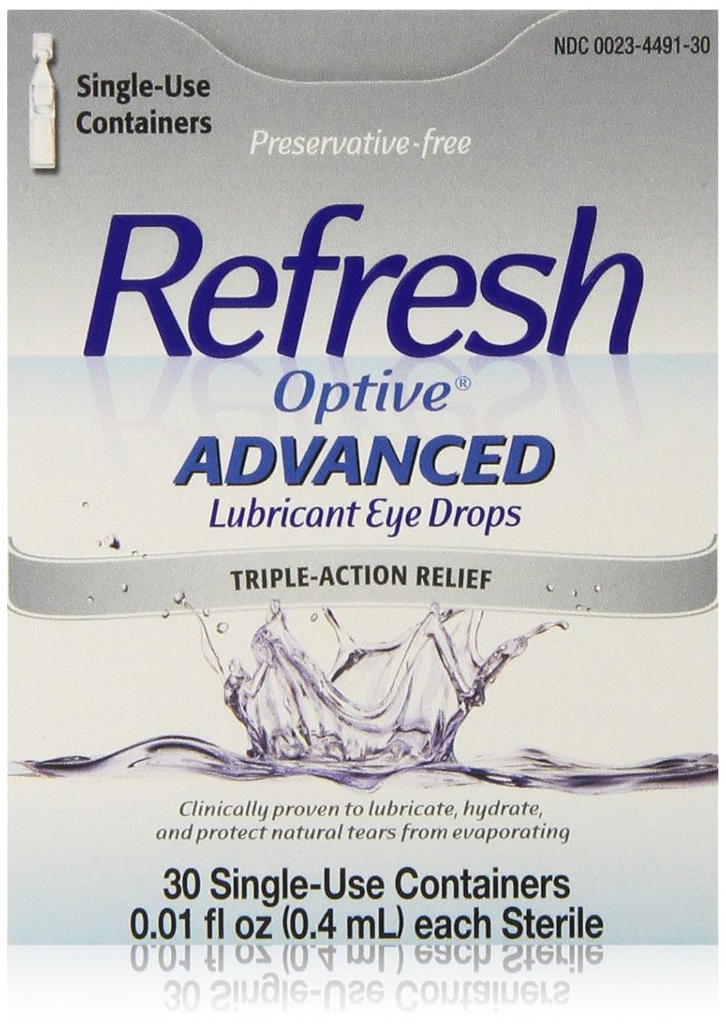 Refresh Optive Advanced Lubricant Eye Drops 0 01 fl oz Each 30 Count