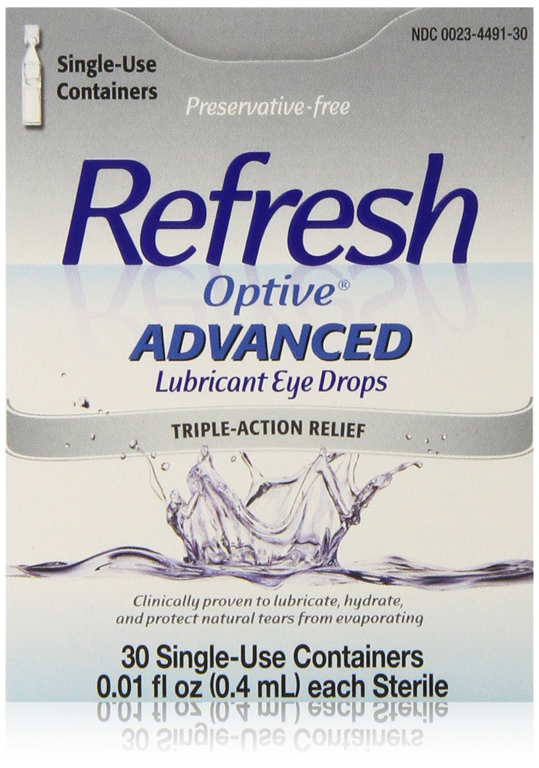 Refresh Optive Advanced Lubricant Eye Drops 0 01 fl oz Each 30 Count