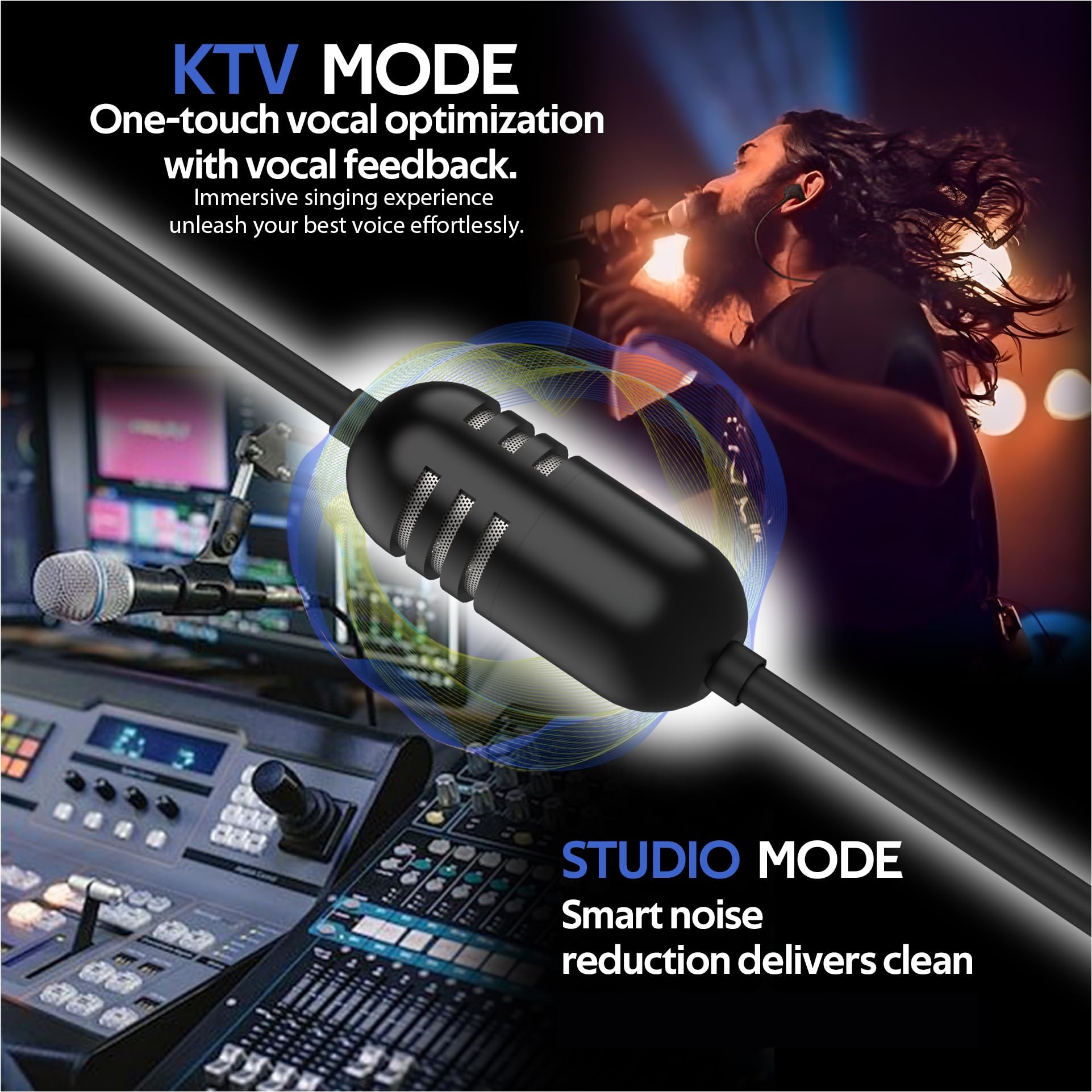 Écouteurs intra-auriculaires USB-C filaires, avec carte son professionnelle, audio 5 modes, jeu à faible latence, amélioration vocale KTV, pour iPhone 15/16/17, pour Samsung S25/S24/S23/S22