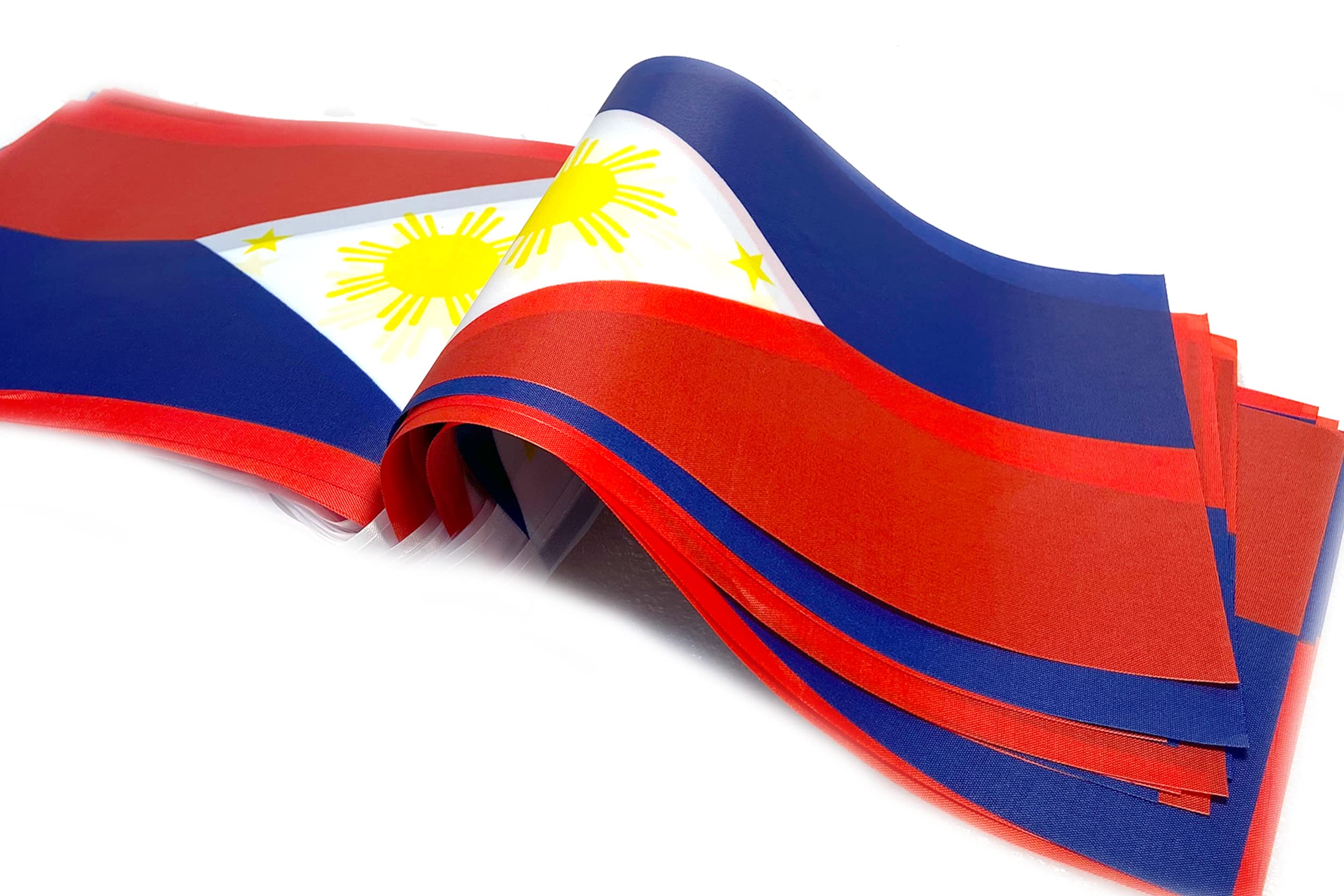 Philippinische Flaggen-Banner – 30 M, 76 Stück, 21x14 Cm, Polyester, Für Party & Festival