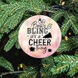 by Unbranded Christmas Ornaments Gifts, Xmas Holidays Decoration, Cheerleading, Cheer Mom, Cheerleader Cheer, Team, Bow Ceramic Tree Hanging Halloween Thanksgiving Keepsake White-style 2.8/2.8 inch