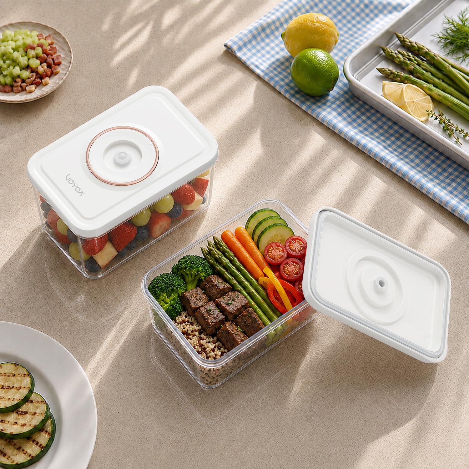 VOYOR Set 3 Boîtes Sous Vide Alimentaires S/M/L, Réutilisables VS310