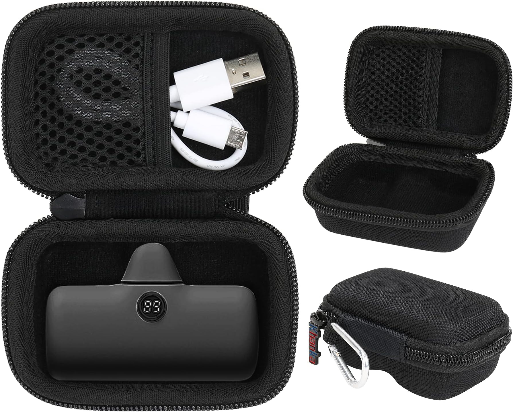 khankaHard Travel Case Compatible with iWALK/Charmast/KKD/Abnoys/VEGER/Taegila Small Portable Charger 3350mAh 4500mAh 4800mAh 5000mAh 5200mAh 8000mAh Ultra-Compact Power Bank, Case Only (Black)