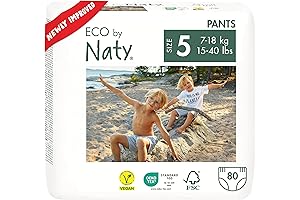 Eco by Naty Pull-Ups for Boys, Size 5 | Hypoallergenic Diapers