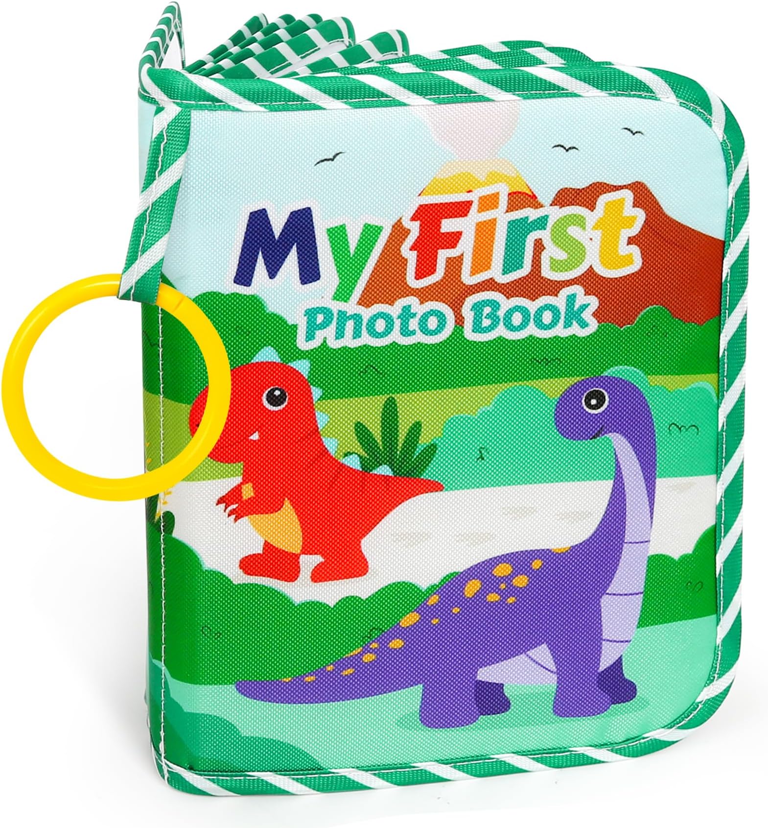 Baby Photo Album First Family Memory Book for Newborns, Toddlers Soft Photo Cloth Book with Mirror, Quality Gifts for Girls and Boys, 1st Birthday, Baby Shower, Thank You Gift