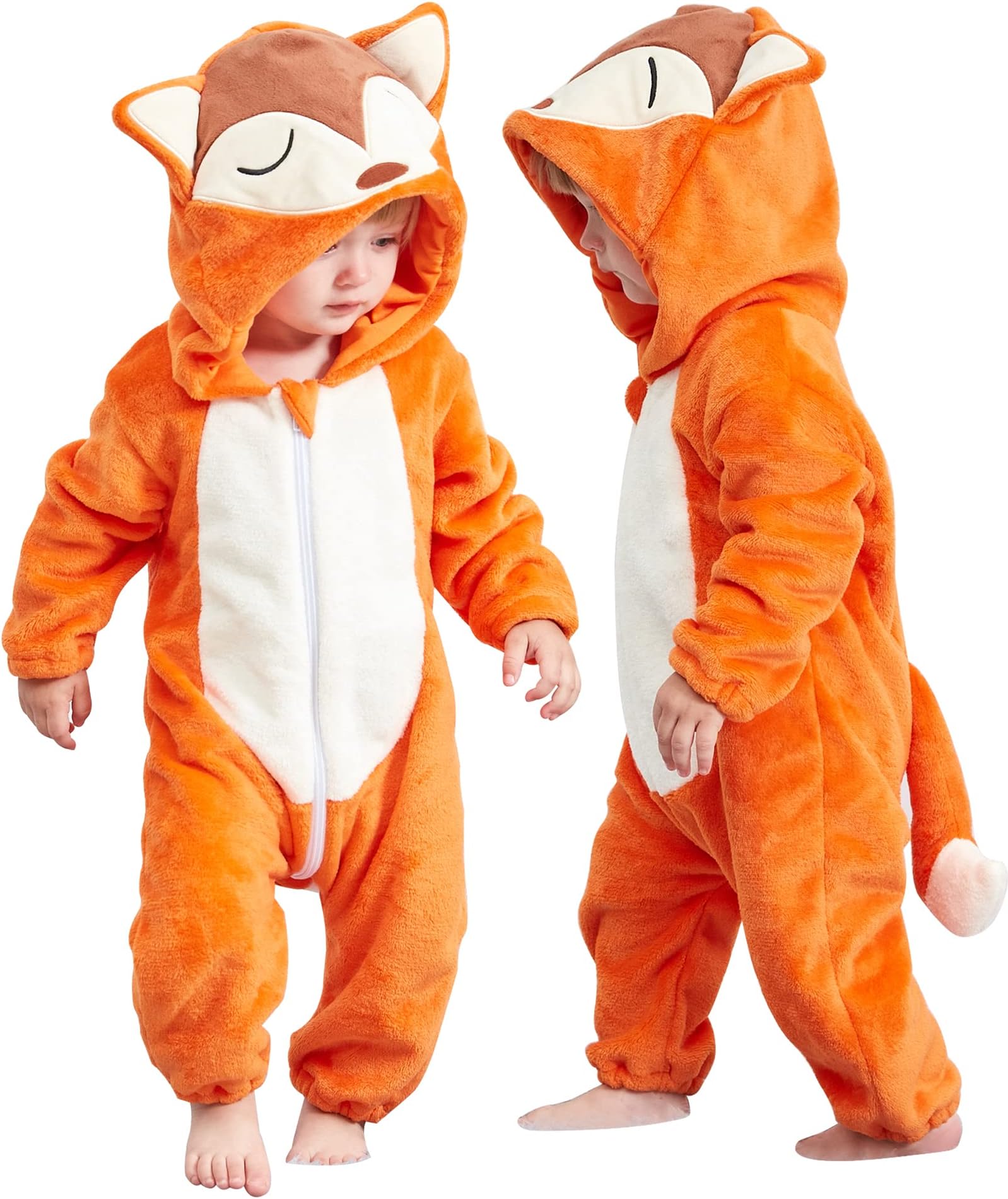 Hooded Romper Baby Boys Girls Flannel Pyjamas 2-36 Months