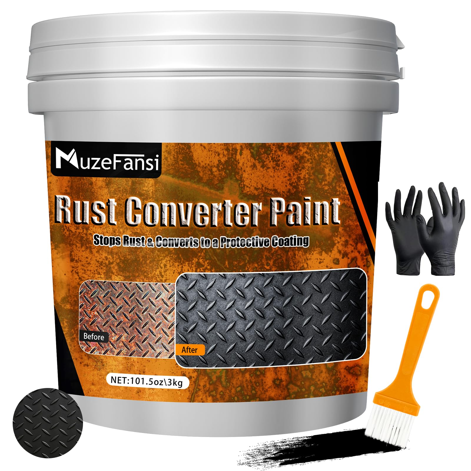 MuzeFansi 2-in-1 Rust Converter & Metal Primer