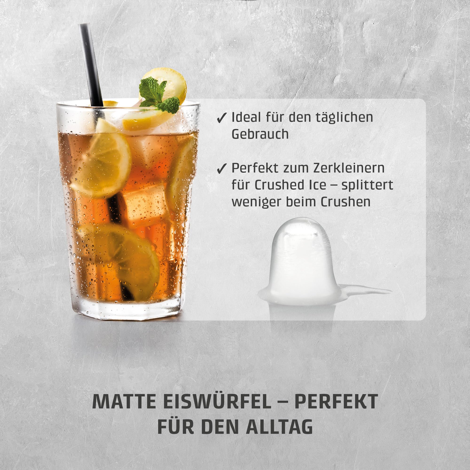 CASO Clear Ice Advanced Eiswürfelbereiter mit Kompressor – Leise 48 dB, klare & matte Eiswürfel, 8–12 Min., 1,5 l Wassertank, Selbstreinigung, matt schwarz
