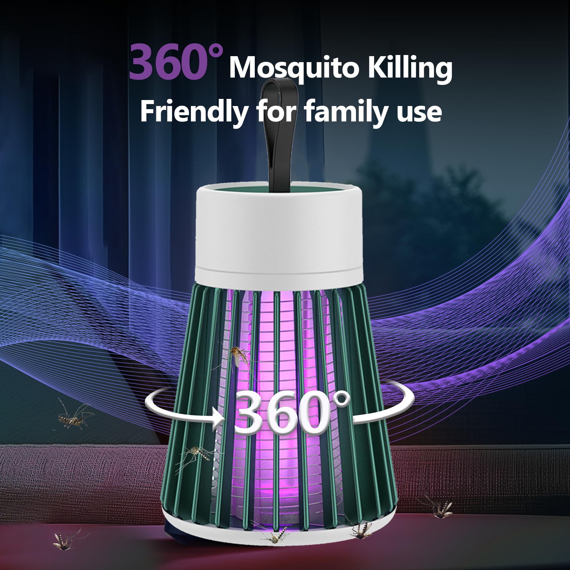 Bug Zapper Indoor Moskito Dunks Mückenzapper Fliegenfallen Outdoor Obst Fliegenfallen Tragbare Fliegende Insektenfalle für Terrasse Garten Zuhause Picknick Camping Grün