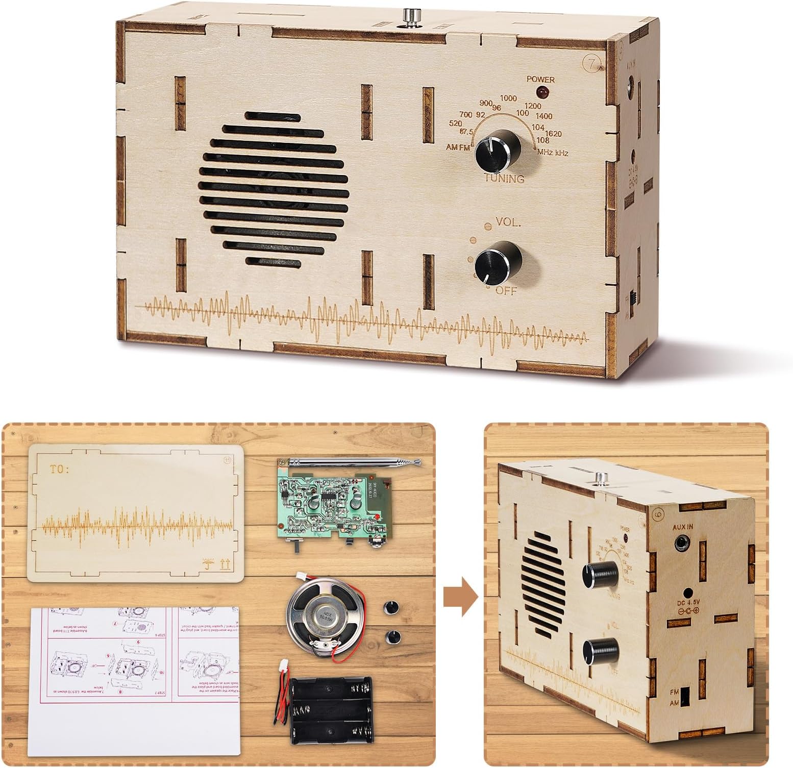 1 Set 7 Tube AM Radio Electronic DIY Kit Electronic Learning Kit HX108 2 Diy Kit Without Battery Easy Install I5935331386 - View #10