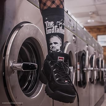 Odd Sox The Godfather Don Corleone Portrait Movie Novelty Crew Socks Size Large Mens 812 / Womens 9.513.5 Officially Licensed Classic Film Gift Socks Durable Knit Comfort