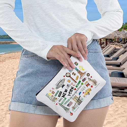 Miniatura 4 de WZMPA Nueva York Bolsa de Cosméticos Nueva YorkSouvenir Regalo Vacaciones Maquillaje Cremallera Bolsa Ciudad Mercancía, New York, Bolsa de cosméticos