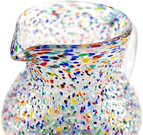 Miniatura 6 de Crotana Glassware - Jarra de vidrio estilo mexicano de 84 onzas, juego de 1 pieza, cristalería de estilo mexicano vidrio soplado personalizado -