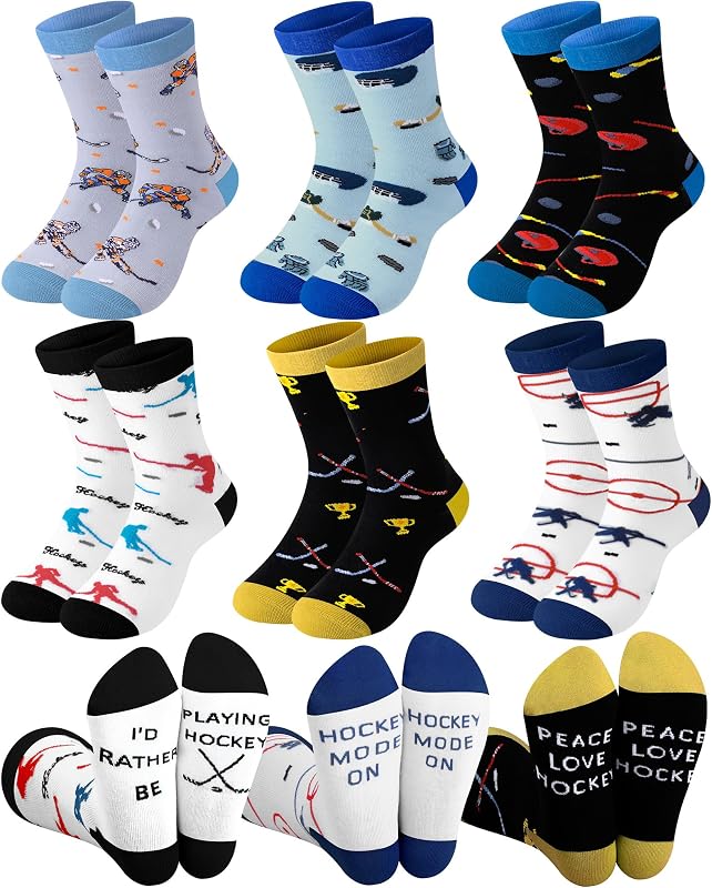 6 Pairs Novelty Sports Crew Socks for Boys Kids