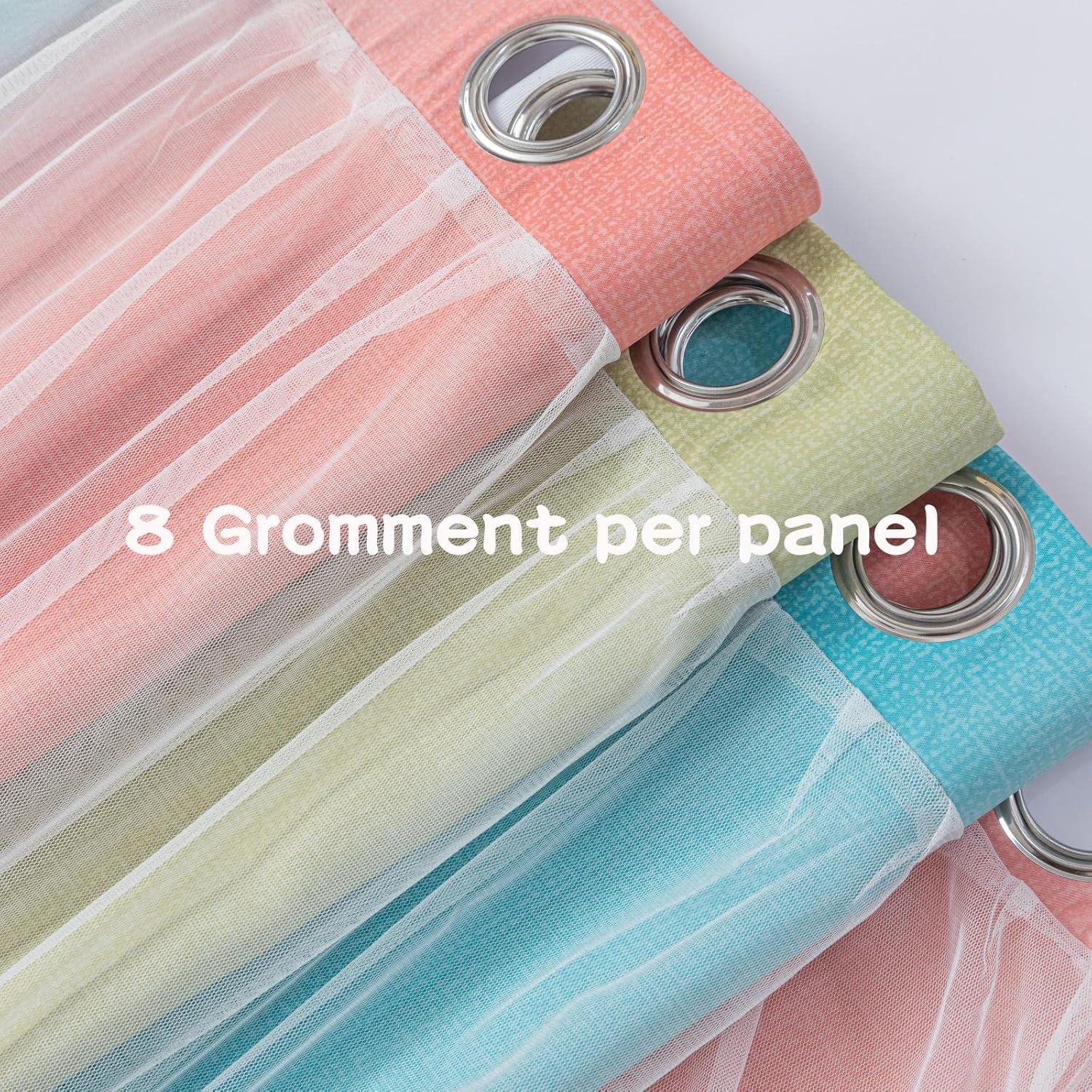 Double Sided Pink Ombre Curtains for Kids Girls Bedroom Blackout Double Layer Star Cutout Curtains Striped for Nursery Baby Window Wall 2 Panels Grommet(Pink/Blue W52X L63)