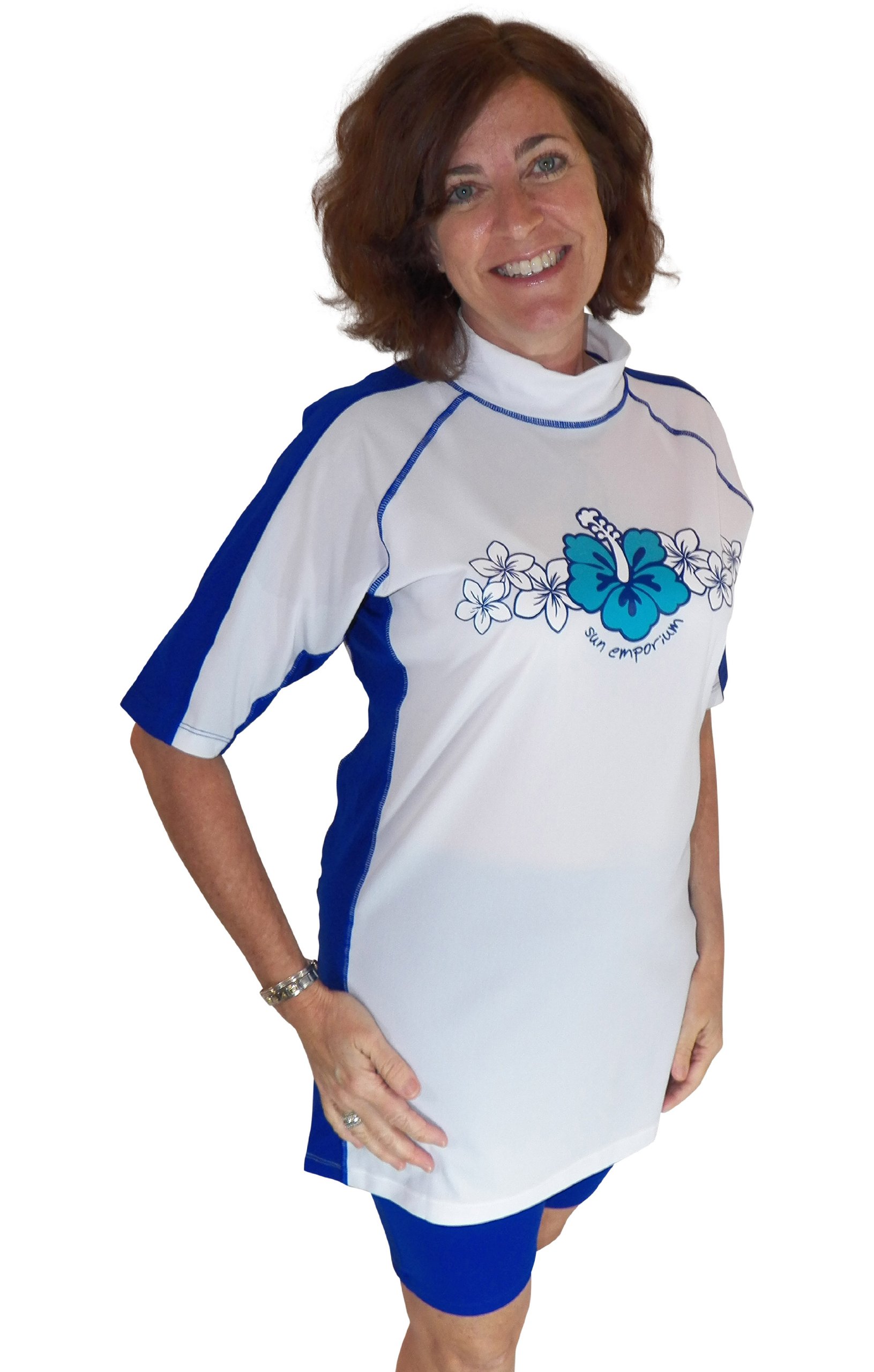 Sun Protection Rash Guard Swim Shirt and Shorts Set for Women -UV Protection - Sizes Small, Medium, Large and XL