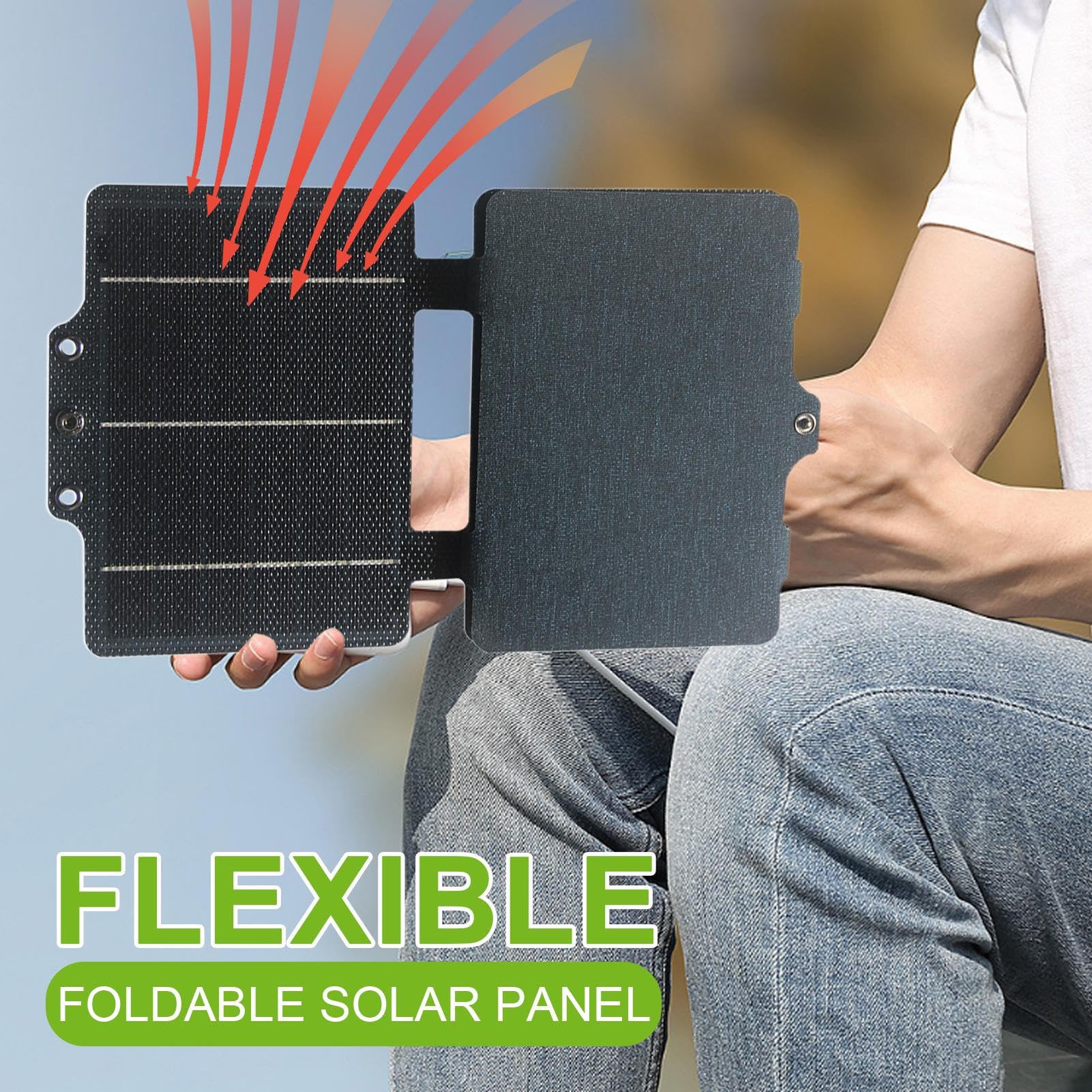 Chargeur Solaire Portable Léger Imperméable Pliable