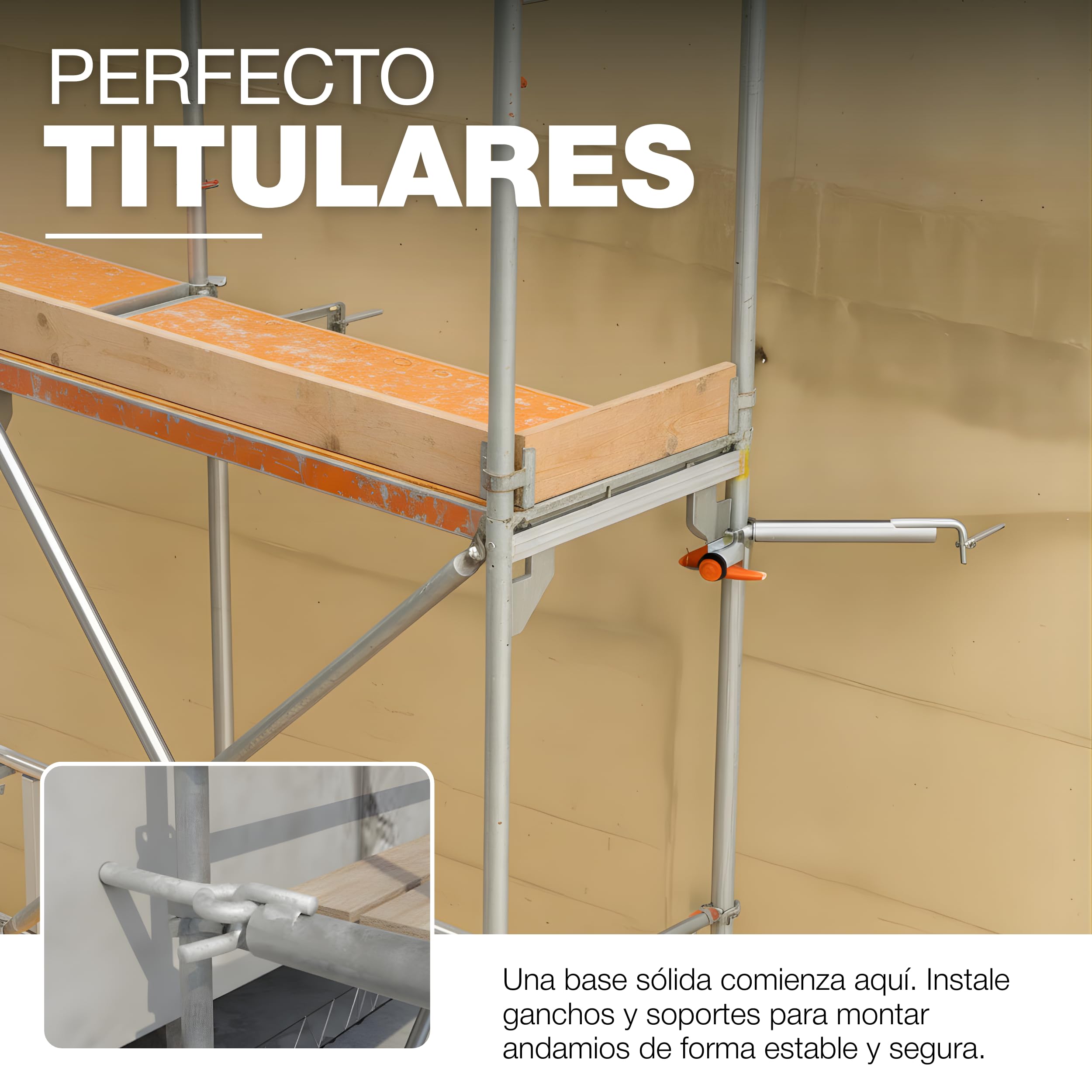GeZu Impex Tubo de Anclaje para Andamio 400 mm Galvanizado por Inmersión en Caliente Juego de 4 Sistema de Anclaje de Soporte de Tubo para Construcción de Pared de Andamio