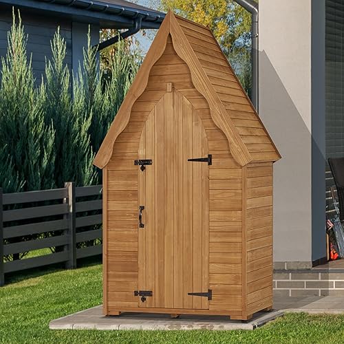 Miniatura 2 de MCombo Armario de almacenamiento grande para exteriores con 6 estantes (3.9 x 2.3 x 6.8 pies), cobertizo de almacenamiento alto, cobertizo de