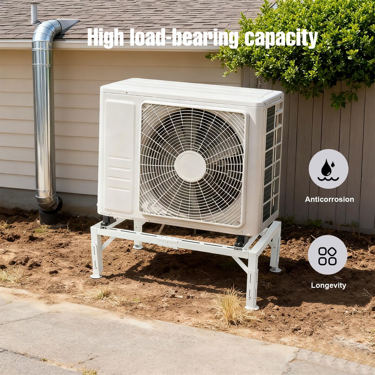 Pompe à chaleur au sol climatiseur au sol console climatisation au sol rack, Console de sol pour climatiseur Pour pompe à chaleur Split, jusqu'à 181 kg 9000-36000 BTU, Blanc
