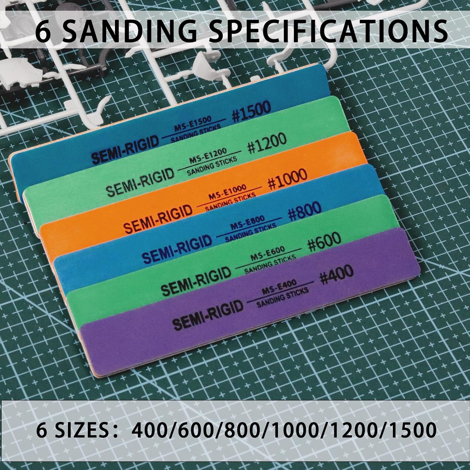 Sanding Sticks 6PCS (400-1500 Grit) for Plastic Models
