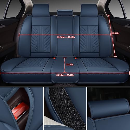 Miniatura 9 de GXT - Funda de piel sintética para asiento de automóvil de cobertura completa, de lujo, antideslizante, universal, se adapta a sedanes, VUD,
