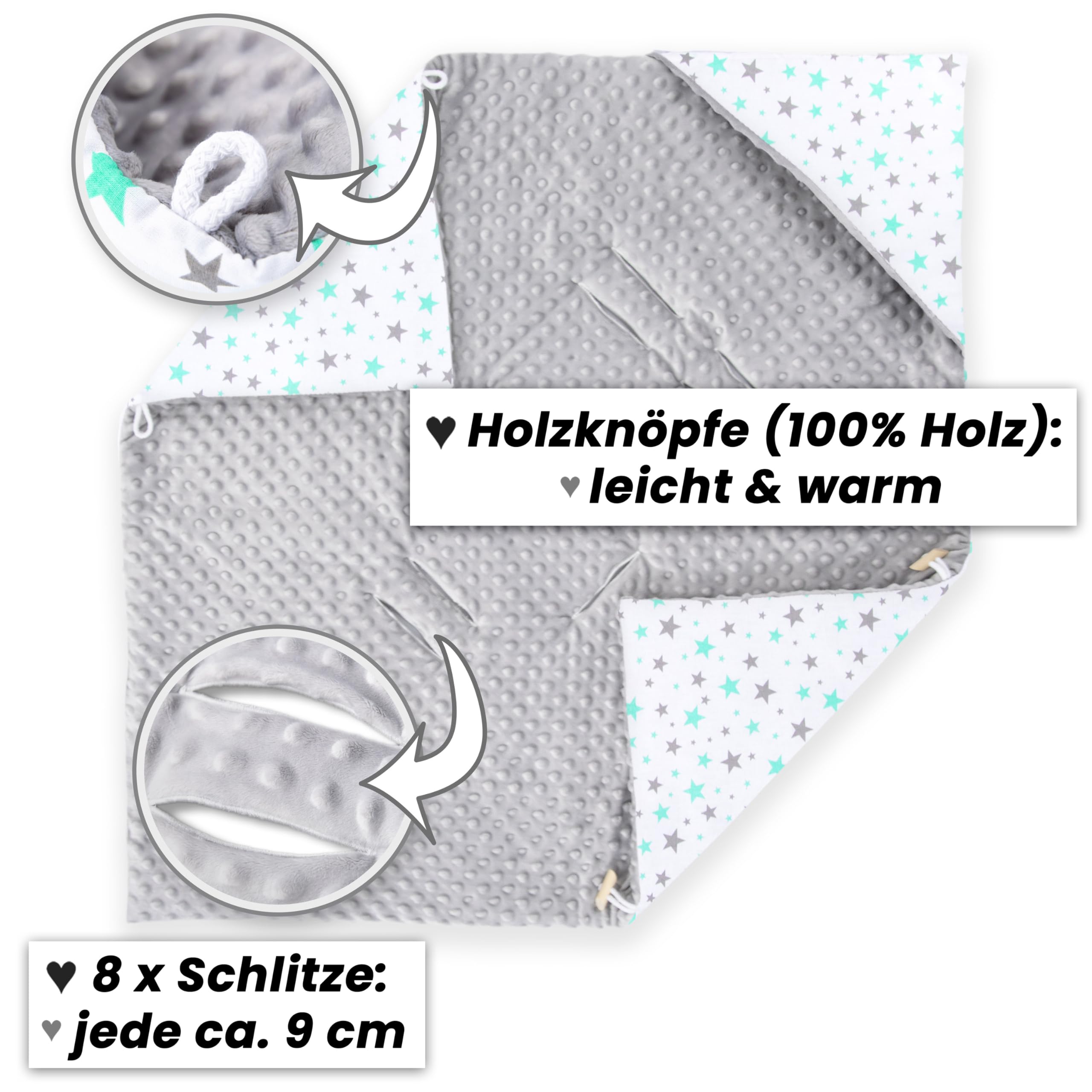 Couverture Bébé Coton Doux Couverture Bébé Amilian 90x90cm - Polyvalente Pour Nacelle, Siège Auto Et Poussette - Coton Et Polyester - Capuche - 0-6 Mois Nacelle Siège Auto