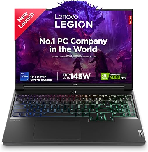 Lenovo Legion 7 Intel Core i9-14900HX 16″ (40.64cm) 3.2K IPS 430Nits 165Hz Gaming Laptop (16GB/1TB SSD/Win 11/Office 2021/NVIDIA RTX 4060 8GB/100%…