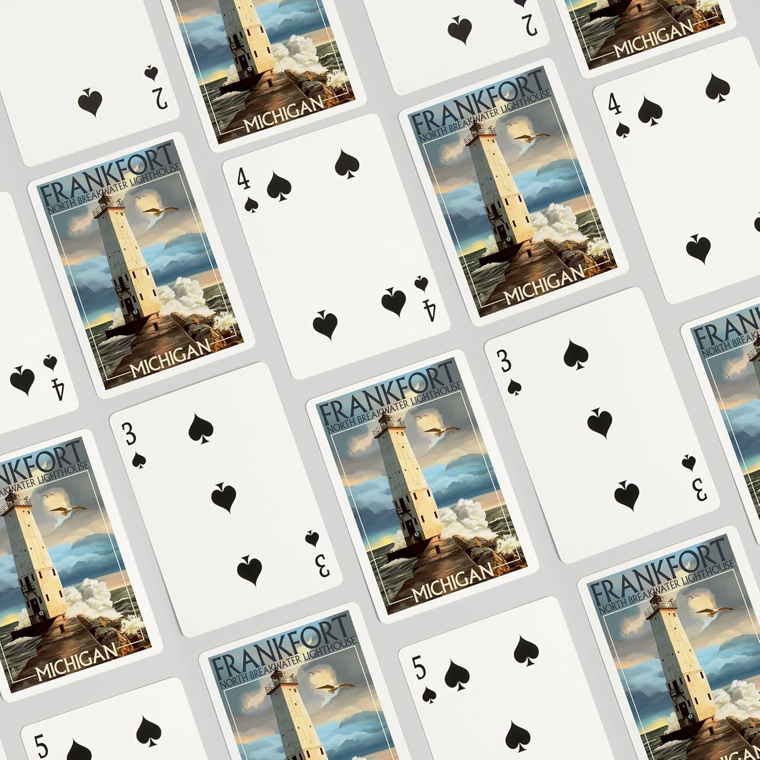Lantern Press Frankfort Lighthouse, Michigan, 52 Playing Cards for Adults, Poker Size Card Deck