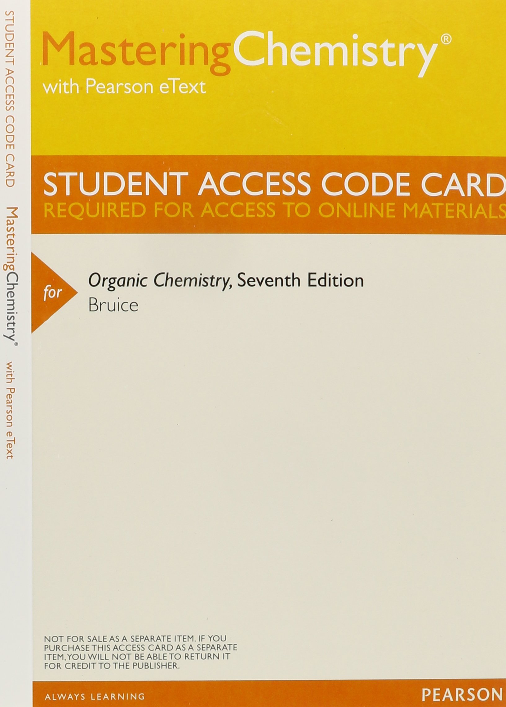 Mastering Chemistry with Pearson eText -- ValuePack Access Card -- for Organic Chemistry (ME Component)