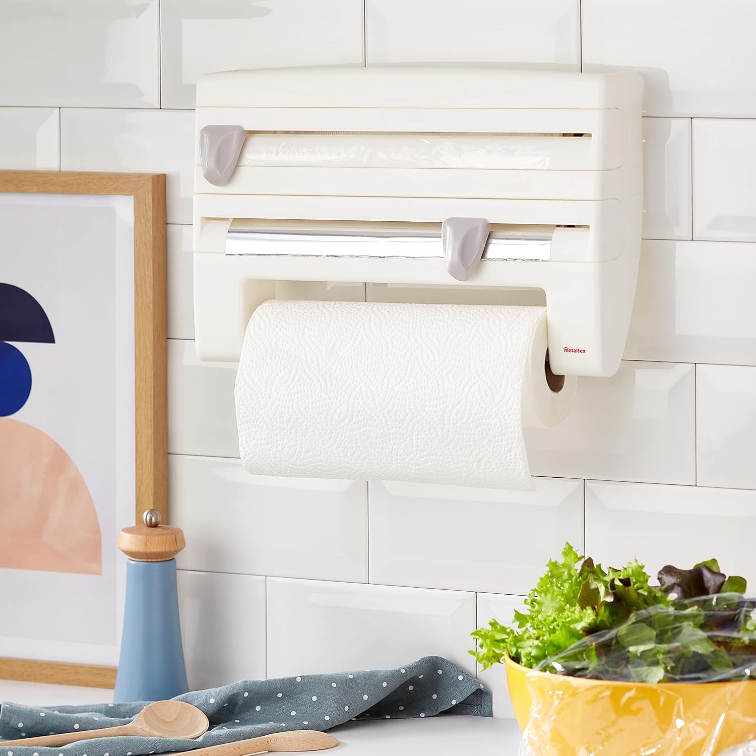 Metaltex Kitchen Dispenser n Roll, 39 x 10 x 25 cm, White