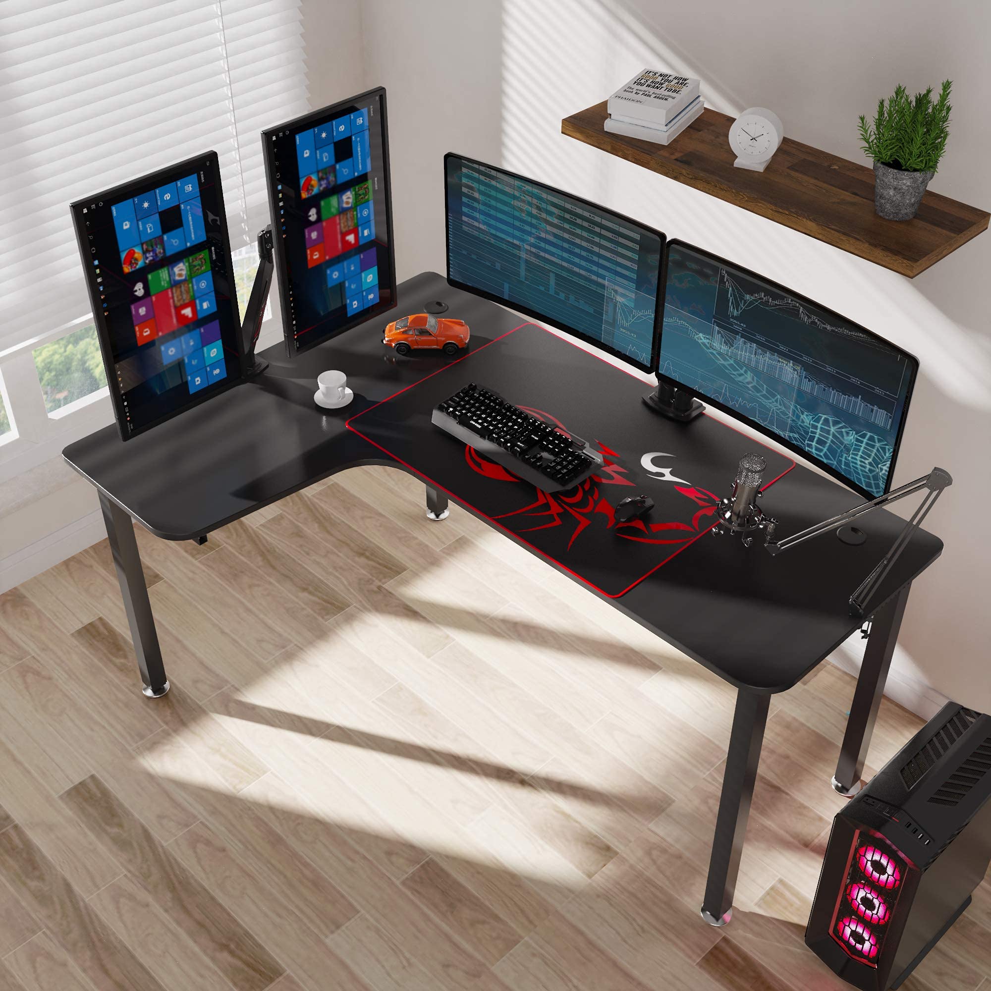 EUREKA ERGONOMIC Gaming Desk 155cm Corner Desk Large L Shaped Gaming