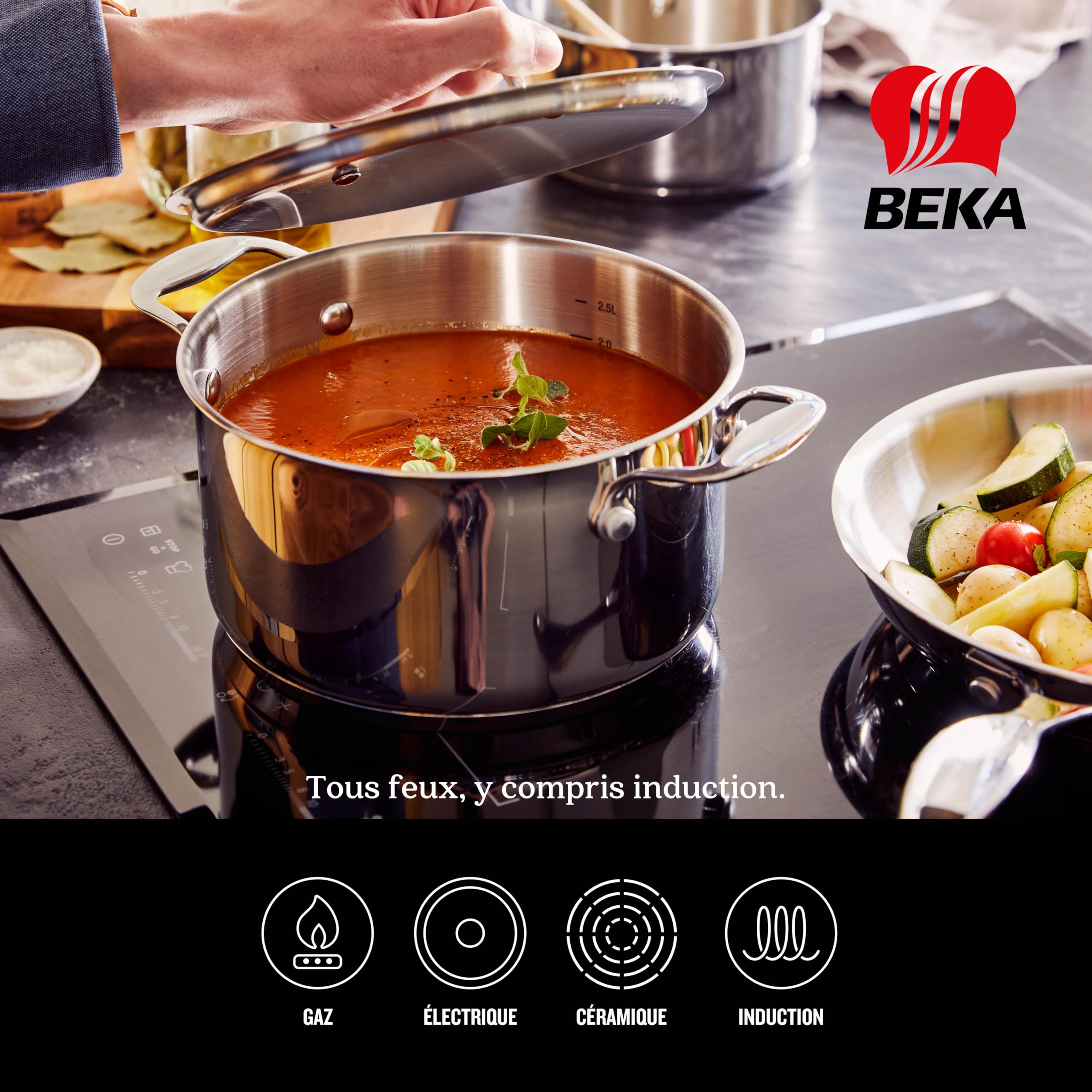 Beka Chef Cacerola Acero Inoxidable 20 cm con Tapa