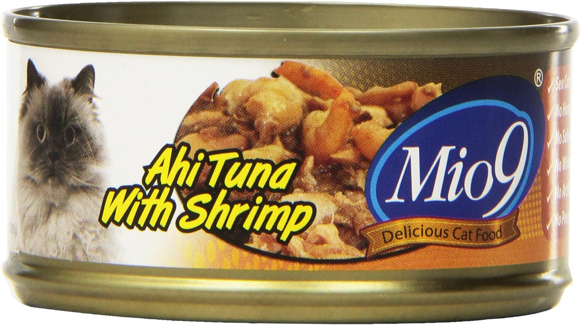 Mio9 Delicious Cat Food Ahi Tuna With Shrimp 3Oz Can, 24-Pack