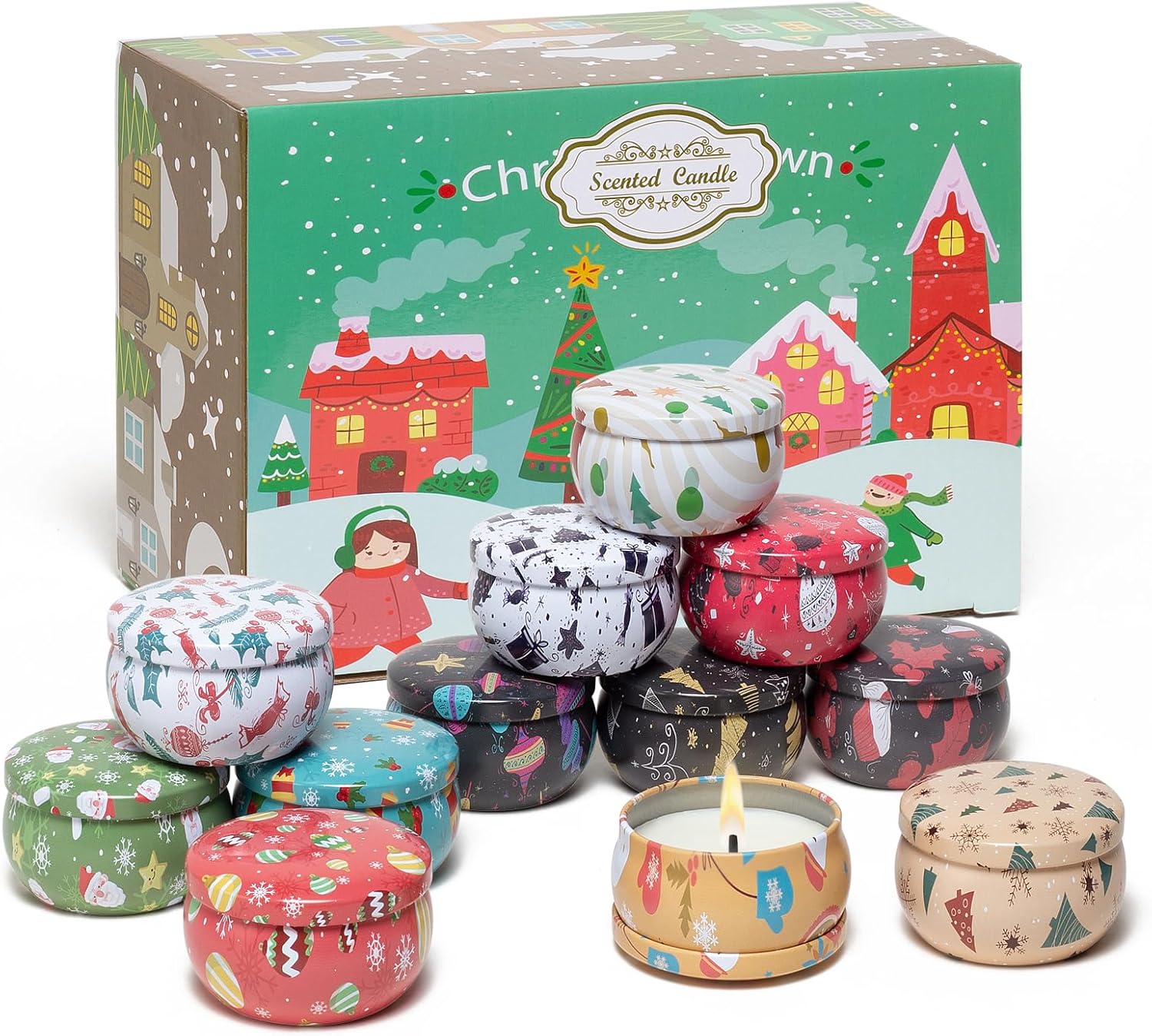 Aromatherapy Candles Set Gift, Super Value 12 Pack 2.5 oz Aromatherapy Candles for Home Scented, Small Candles Gifts for Women, 12 Fragrant Scented Candles Set Can Meet Your Various Needs Christmas-12 pack