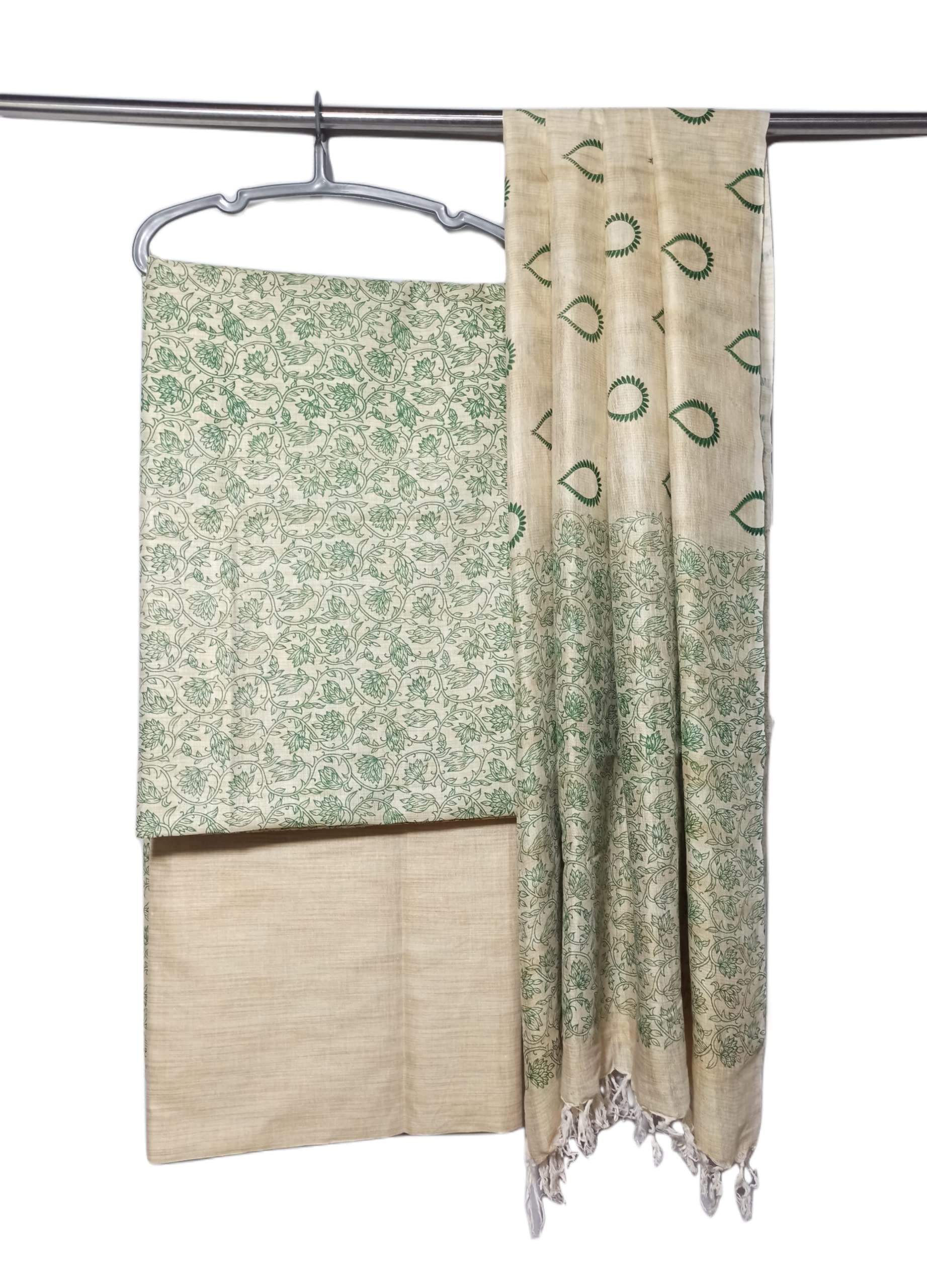 Handcrafted Cotton Silk Unstitched Suit Set for Women with Dupatta | Cotton Silk Salwar Suit Dress Material for Women & Girls | Top - 2.5 M, Bottom - 2.50 M & Dupatta - 2.5 M-image-9
