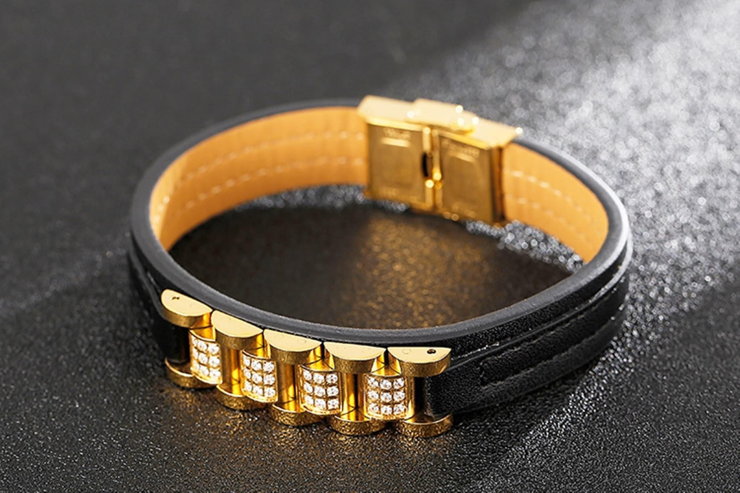 Pulsera trenzada para hombres, pulseras para hombres, brazalete de piel sintética