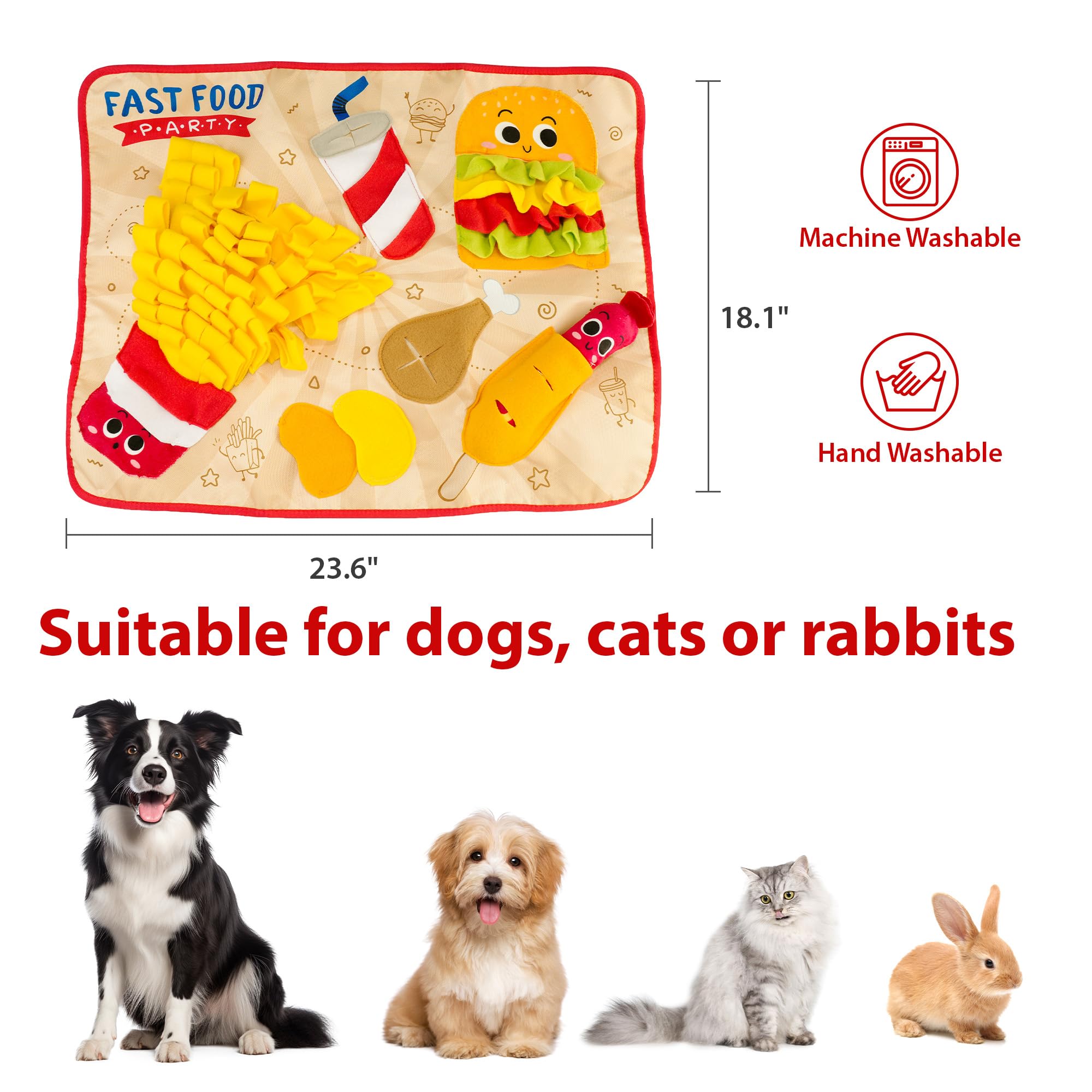 Gigwi Tappetino da fiuto per cani, giocattolo interattivo con sonagli integrati, antiscivolo, per il lavoro, per addestramento, 59,9 x 46 cm, arricchimento per cani, gatti e conigli di tutte le razze