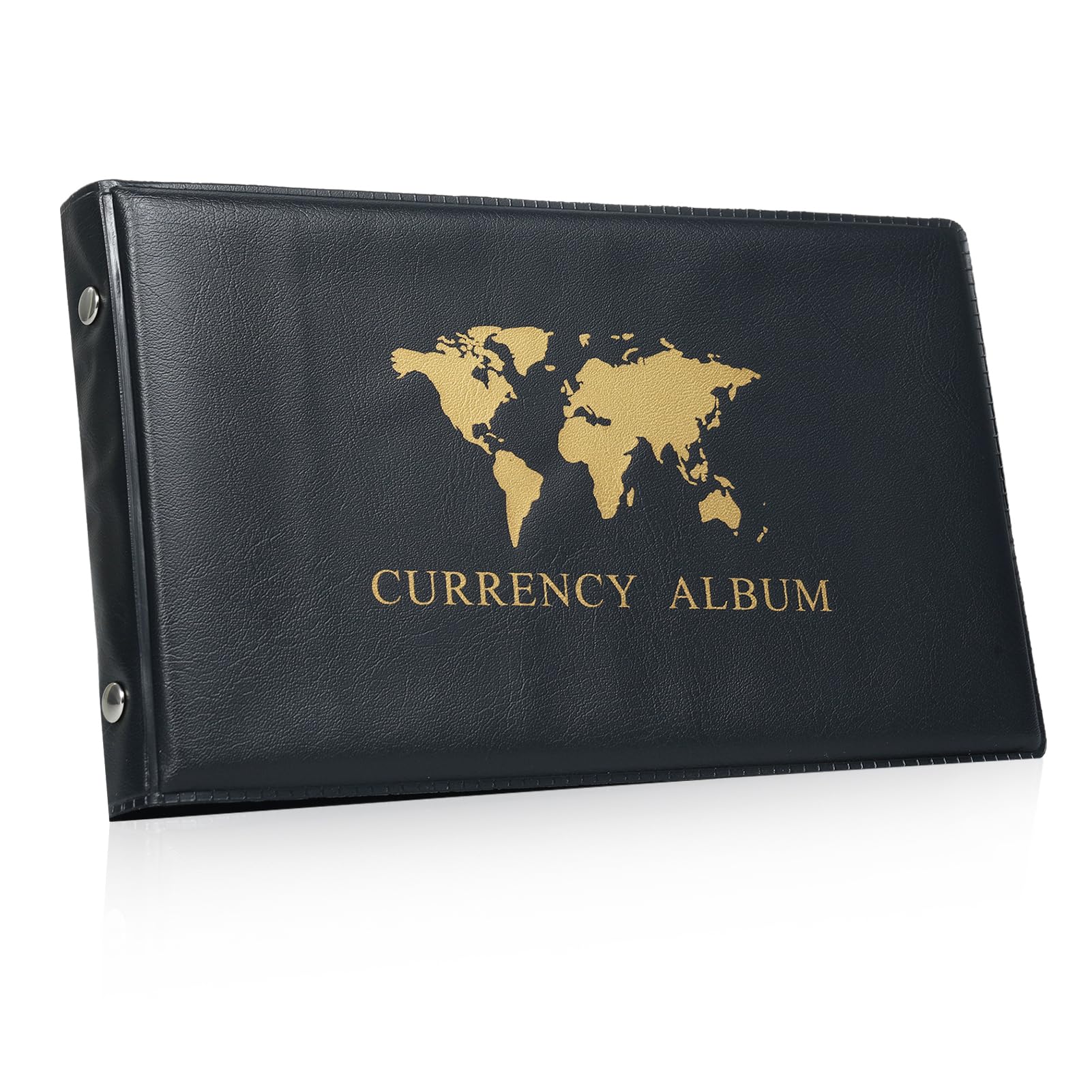 Morelian 40 Pockets Banknote Currency Collecting Album, PU Leather Storage Book with Double-Sided Pages for Trading Cards, World Money, Stamp Album, Ideal Collection and Display