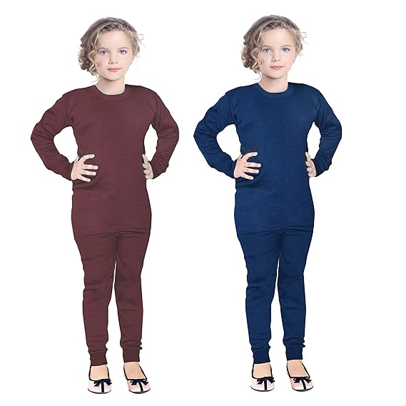 FAIQA Thermal Wear Top Pajama Set for Boys Girls Kids Baby (Pack of 2)