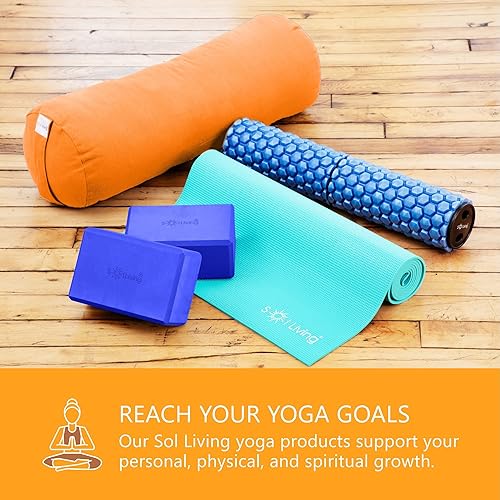 Miniatura 8 de Sol Living Bloques de yoga, paquete de 2 cojines de yoga de espuma EVA de alta densidad, para estirar, pilates, meditación, equipo de ejercicio,