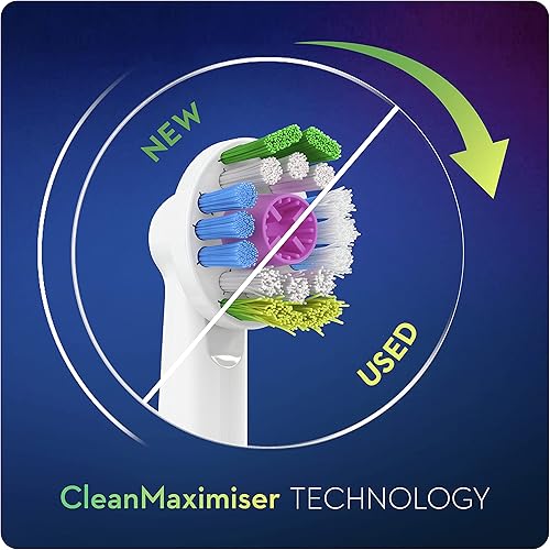 Miniatura 7 de Oral-B Cabezal de cepillo de dientes eléctrico 3D blanco con tecnología CleanMaximiser, cerdas anguladas para una eliminación más profunda de la