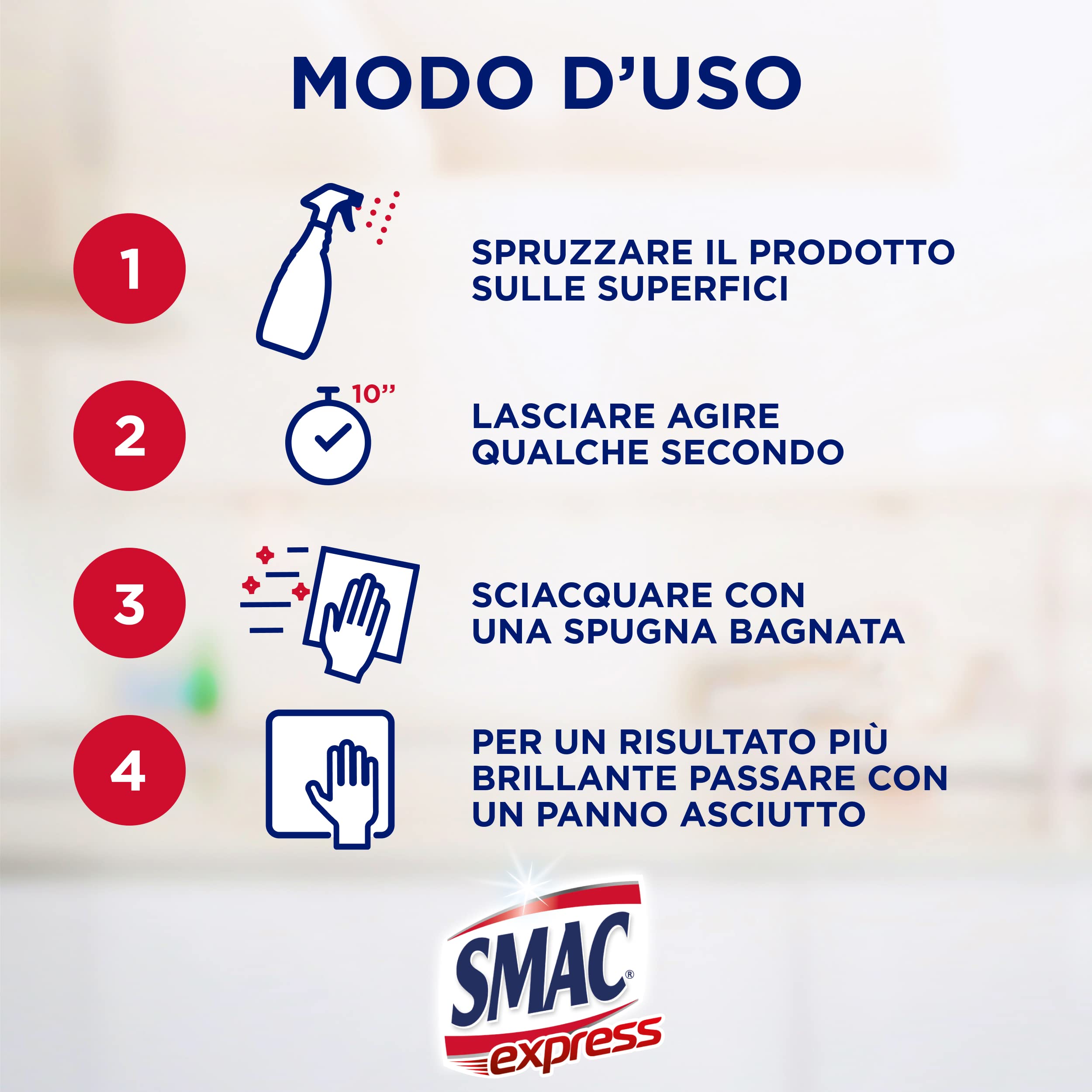 Smac Express - Sgrassatore Universale Profumato Alla Lavanda, Detergente Spray Multisuperficie Con Azione Sgrassante E Tecnologia Zero Aloni, 650 Ml X 12 Pezzi