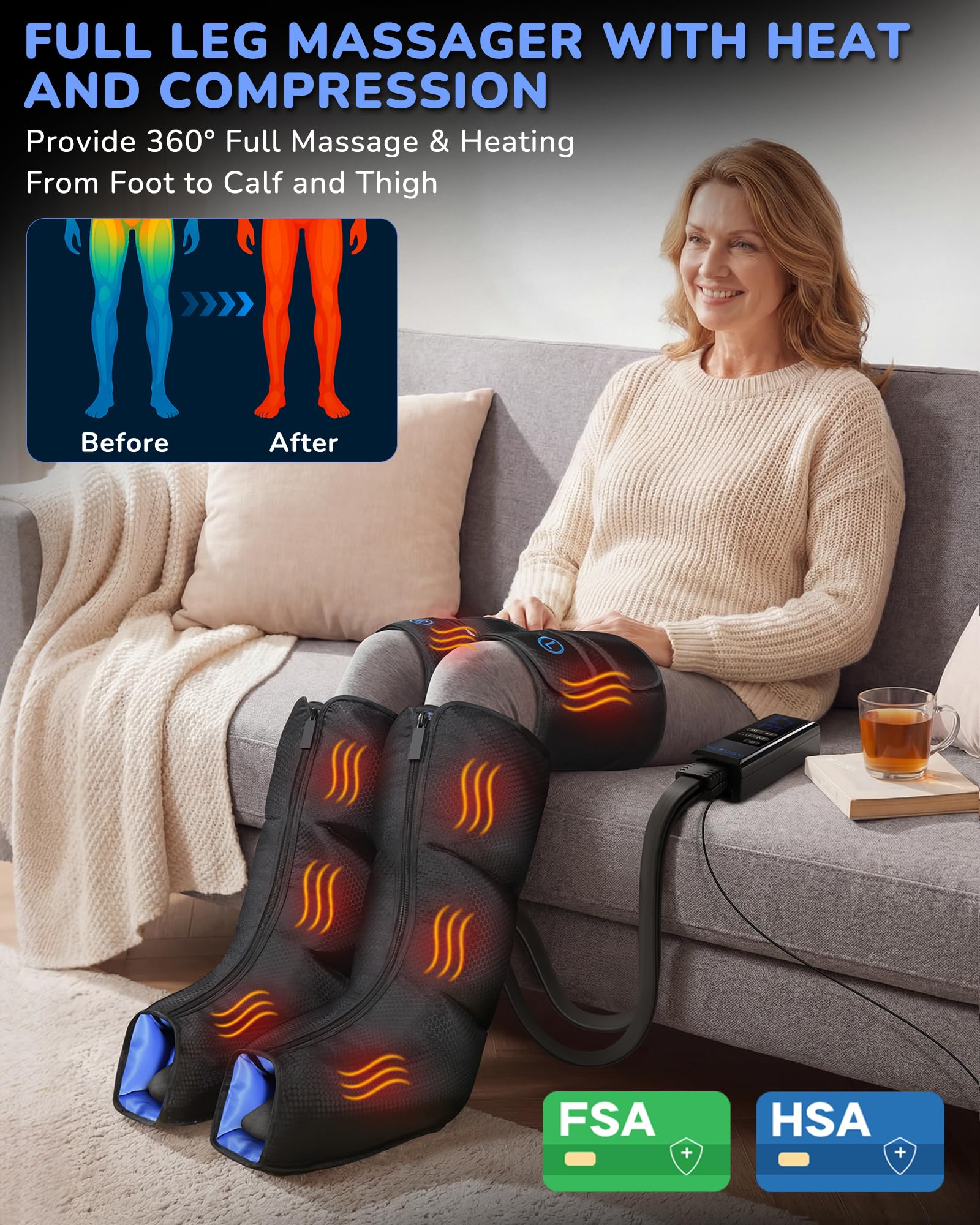Sequential compression from feet to thighs
