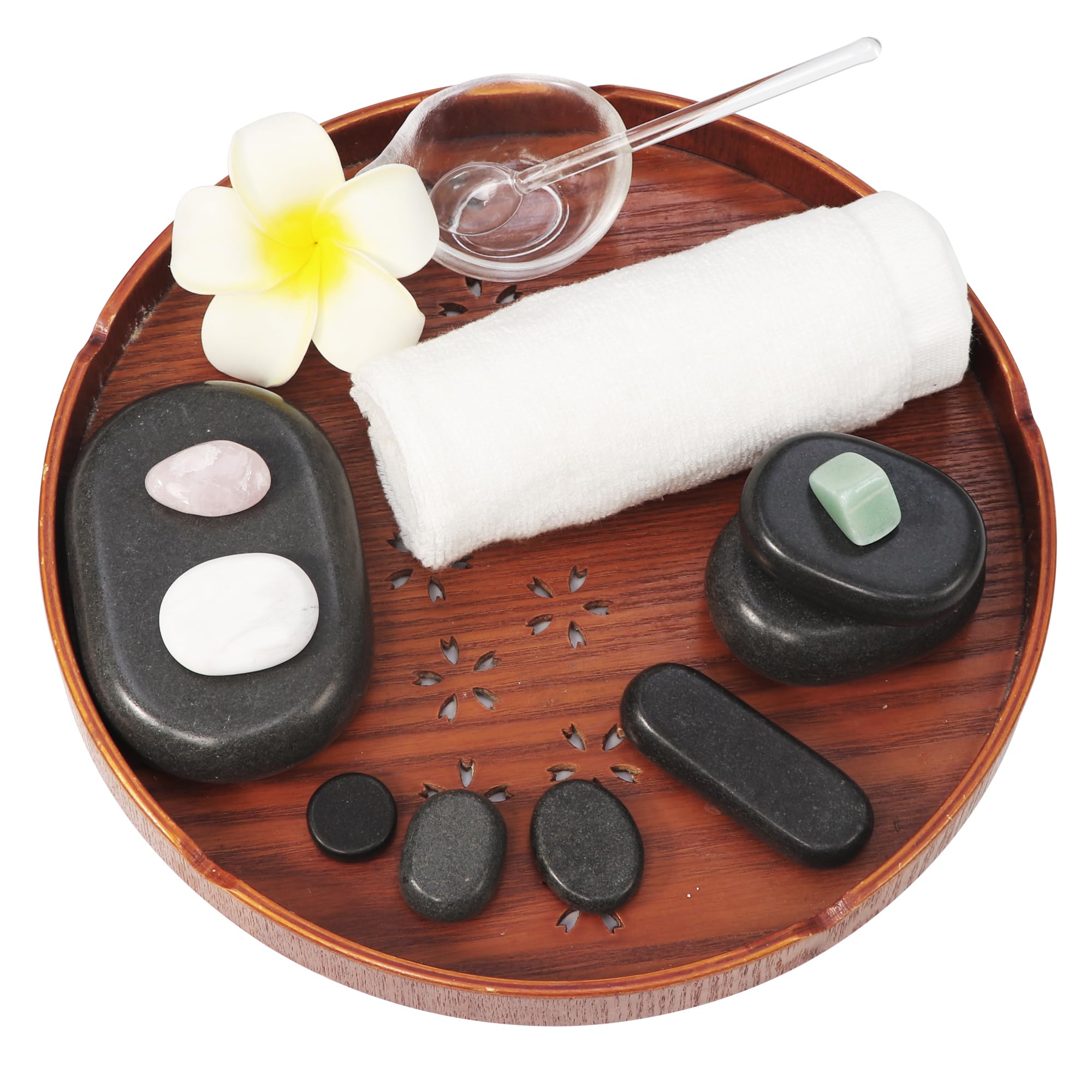 Master Massage zestaw gorących kamieni 100% bazaltowe kamienie do masażu ciała SPA z bambusowym pudełkiem (70 szt.)